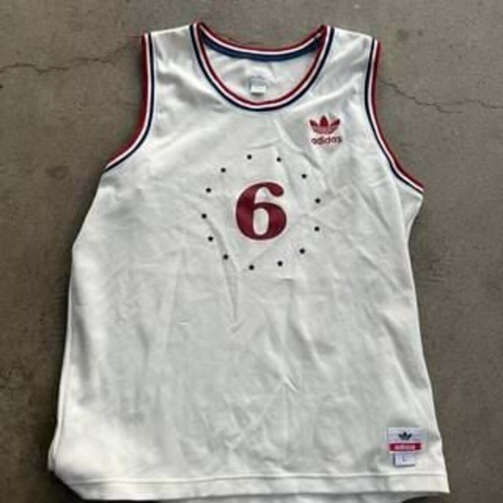 Adidas Retro Philadelphia 76ers #6 Basketball Jersey Men's Size L